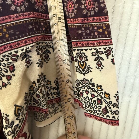 ba&sh Zarry Ecru Top Burgundy Multi Size 2 XS 100% Viscose - Picture 5 of 11